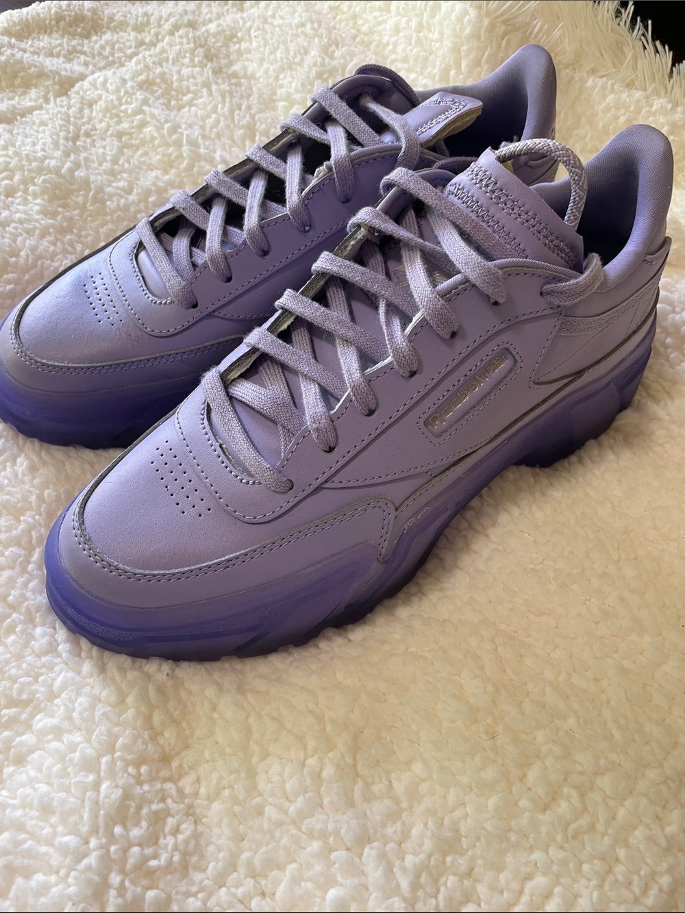 Cardi B X Reebok Wmns Club C Crisp Purple Like New Size 9.5 Women - Picture 5 of 9